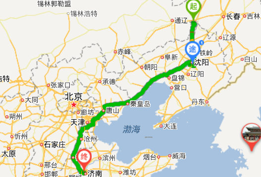 濟南到赤峰的火車